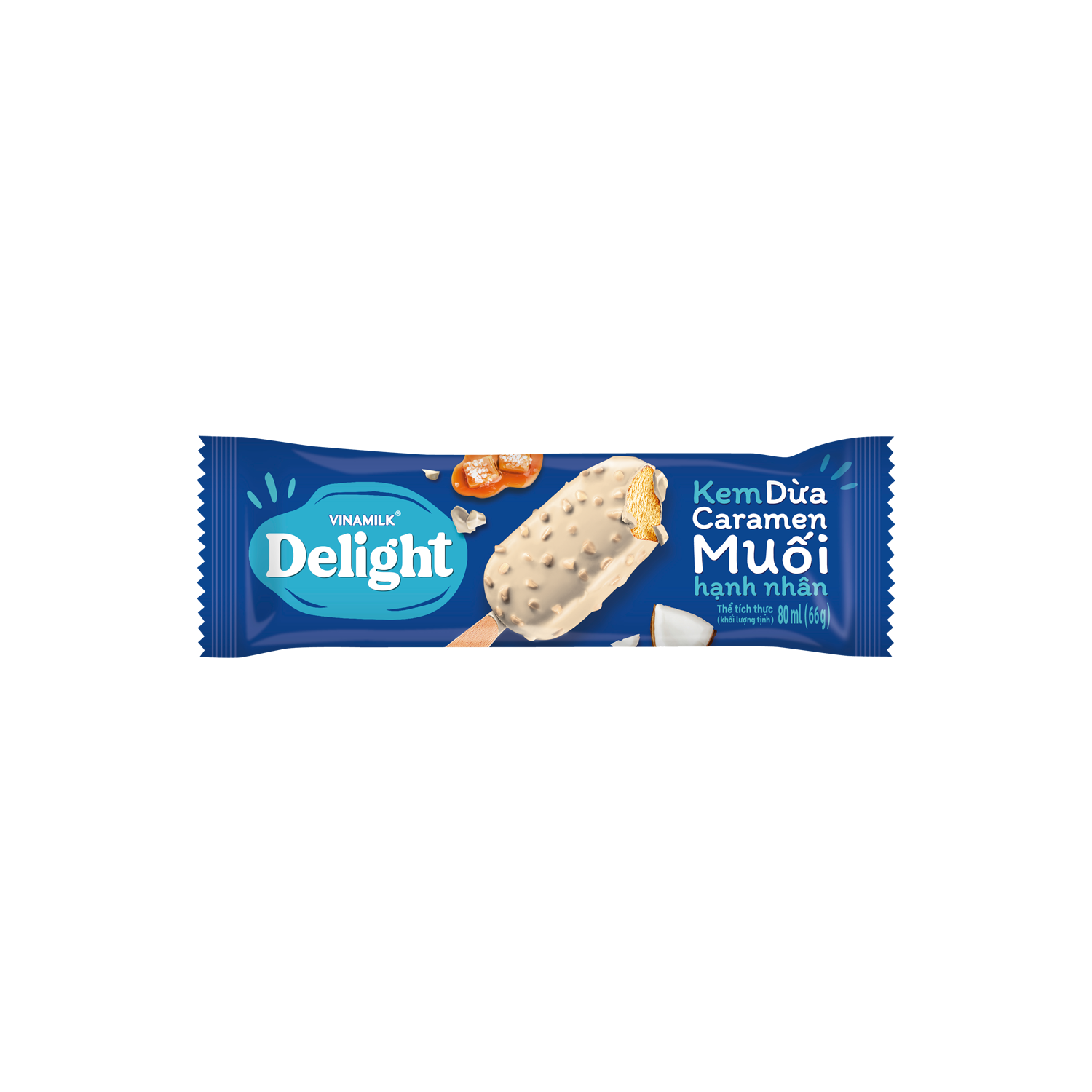 Kem cây Delight Dừa Caramen Muối Hạnh nhân
